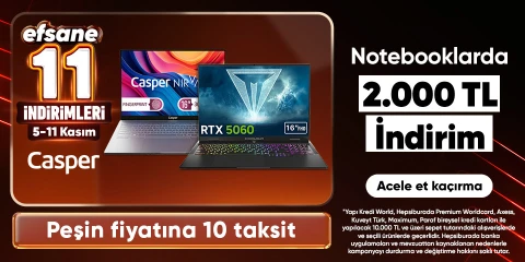 Casper Notebooklarda 1000 TL  İndirim