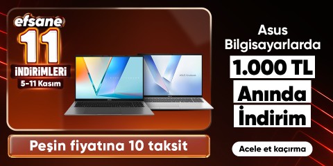 Seçili Asus Bilgisayarlarda 1.000 TL Kupon