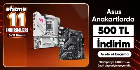 Asus Anakartlarda 6000 TL üzerinde 500 TL İndirim 