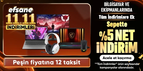 Oyunculara özel bilgisayar ve ekipmanlarında  Tüm İndirimlere Ek  sepette %5 net indirim