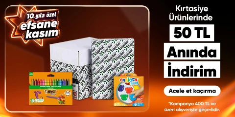 Ofis Kırtasiye Ürünlerinde 400 TL'ye 50 TL Kupon İndirimi