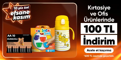 Kırtasiye Ve Ofis Ürünlerinde 600 TL Alışverişe 100 TL İndirim