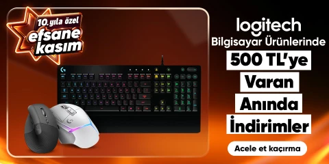 Logitech Ürünlerinde 50-100-150-200-500 TL Kupon Fırsatı