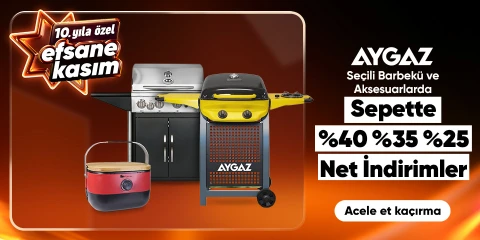 Aygaz Markalı Seçili Barbekü ve Aksesuarlarda Sepette Net%40 %35 %25 İndirim