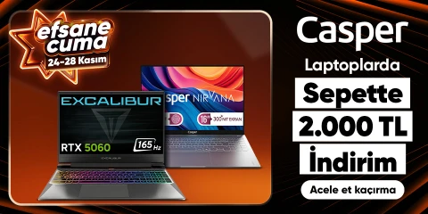 Casper Laptoplarda 2.000 TL Sepette İndirim