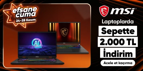 MSI Laptoplardan Sepette 2000TL İndirim