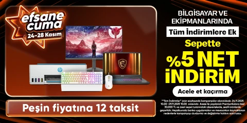 Bilgisayar ve Ekipmanlarında Sepette %5 net İndirim