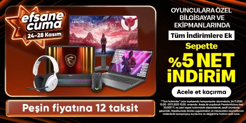 Oyunculara özel bilgisayar ve ekipmanlarında sepette %5 net indirim