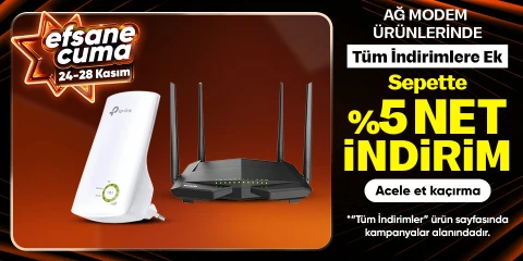 Ağ modem ürünlerinde Sepette %5 Net İndirim