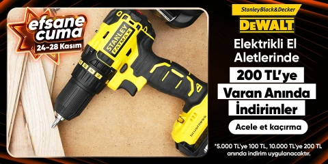 Stanley-Dewalt Black & Decker 5.000 TL'ye 100 TL  /  10.000 TL'ye 200 TL Kupon İndirimi