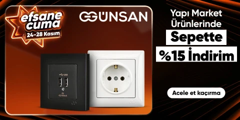 Günsan Markalı Ürünlerde Sepette %15 İndirim