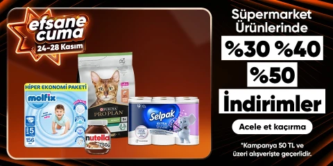Süpermarket Ürünlerinde  Sepette %30 %40 %50 İndirimler 