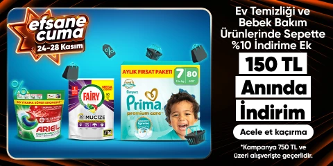 Ev Temizliği ve Bebek Bakım Ürünlerinde 150 TL Anında İndirim
