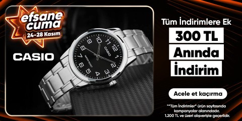 Casio Tüm indirimlere ek 1.200 TL 'ye  300 TL Kupon İndirimi