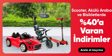Scooter, Akülü ve Bisikletlerde Sepette Net %40'a Varan İndirim