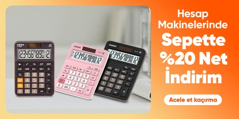 Hesap Makinelerinde Sepette %20 net indirim