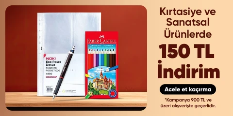 Kırtasiye ve Sanatsal Ürünlerde 900 TL'ye 150 TL İndirim
