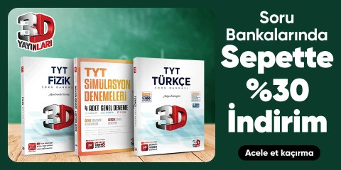 Soru Bankalarında  Sepette %30 İndirim