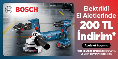 Bosch Markalı Hepsiburada Satıcılı Ürünlerde 10000 TL'ye 200 TL İndirim