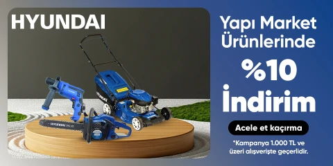 Hyundai Markalı elektrikli el aletleri ürünlerde 1000 TL Üzeri %10 indirim