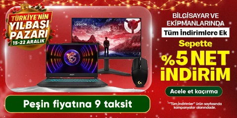 Bilgisayar ve Ekipmanlarında Sepette %5 net İndirim