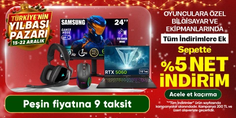 Oyunculara özel bilgisayar ve ekipmanlarında sepette %5 net indirim
