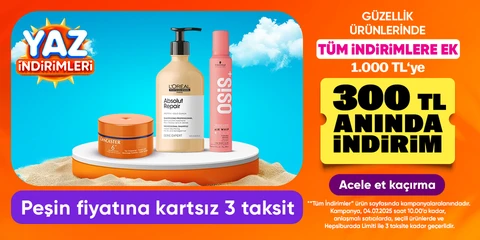 Tüm İndirimlere Ek 300 TL Anında İndirim*