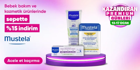 Mustela Markalı Bebek Bakım Ürünlerinde Sepette %15 İndirim