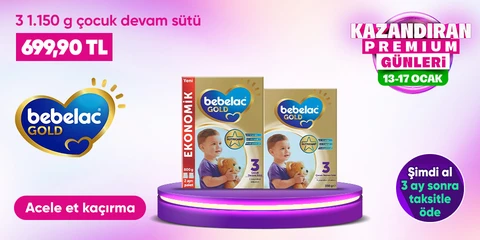 Bebelac Gold 3 Çocuk Devam Sütü 1150 gr (800 gr+350 gr) 1 Yaşından İtibaren 699,90 TL