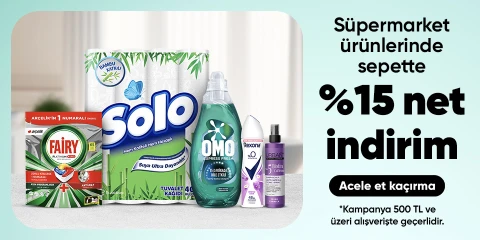 Süpermarket ürünlerinde sepette %15 indirim 