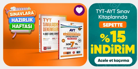 TYT-AYT Sınav Kitaplarında Sepette %15 Indirim