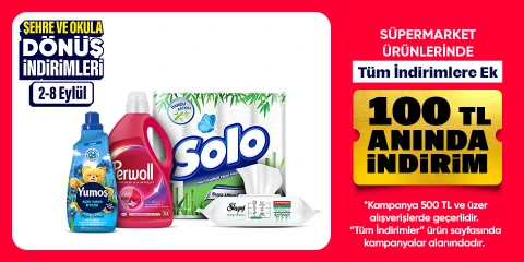 Süpermarket ürünlerinde 500tlye 100tl indirim