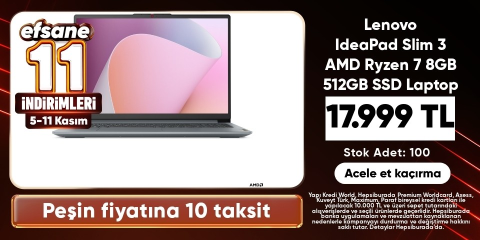 Lenovo IdeaPad Slim 3 AMD Ryzen 7 8GB 512GB SSD Laptop