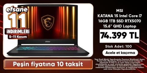 MSI KATANA 15 Intel Core i7 16GB 1TB SSD RTX5070 15.6" QHD Laptop