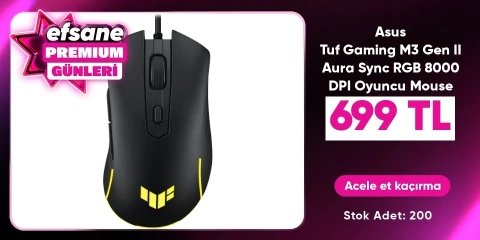 Asus Tuf Gaming M3 Gen II Aura Sync RGB 8000 DPI Oyuncu Mouse