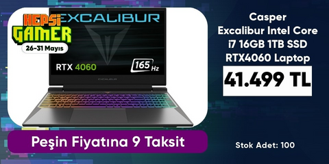 Casper Excalibur Intel Core i7 16GB 1TB SSD RTX4060 Laptop