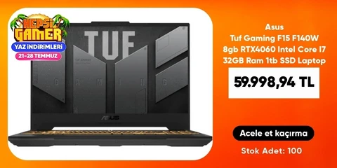 Asus Tuf Gaming F15 F140W 8gb RTX4060 Intel Core I7 32GB Ram 1tb SSD Laptop