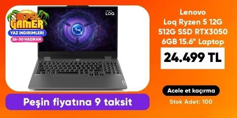 Lenovo Loq Ryzen 5 12G 512G SSD RTX3050 6GB 15.6” Laptop