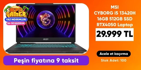 MSI CYBORG i5 13420H 16GB 512GB SSD RTX4050 Laptop