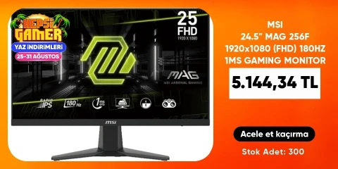 MSI 24.5" MAG 16:9 FLAT IPS 180HZ 1MS GAMING MONITOR