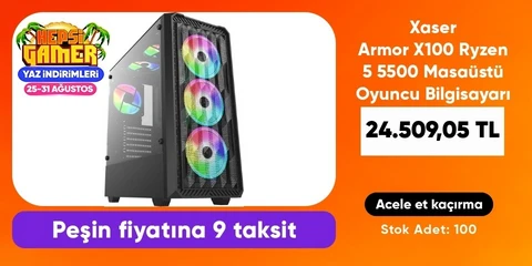 Xaser Armor X100 Ryzen 5 5500 Masaüstü Oyuncu Bilgisayarı