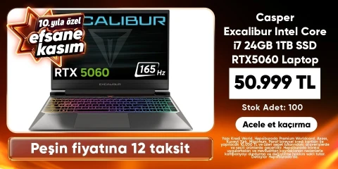Casper Excalibur Intel Core i7 24GB 1TB SSD RTX5060 Laptop