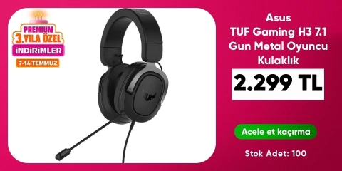 Asus TUF Gaming H3 7.1 Gun Metal Oyuncu Kulaklık
