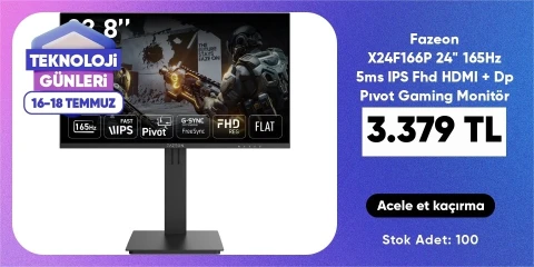 Fazeon 24" 165Hz 5ms IPS Fhd HDMI + Dp Pıvot Gaming Monitör