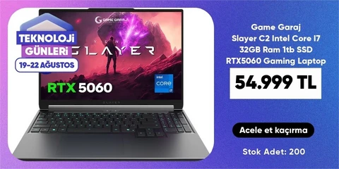 Game Garaj Slayer C2 Intel Core I7 32GB Ram 1tb SSD RTX5060 Gaming Laptop