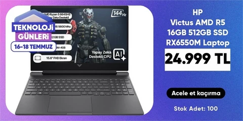 HP Victus AMD R5 16GB 512GB SSD RX6550M Laptop