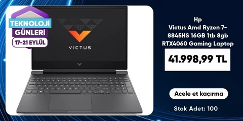 Hp Victus  Amd Ryzen 7-8845HS 16GB 1tb 8gb RTX4060 Gaming Laptop
