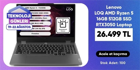 Lenovo LOQ AMD Ryzen 5 16GB 512GB SSD RTX3050 Laptop