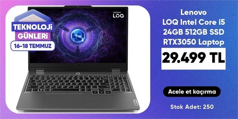 Lenovo LOQ Intel Core i5 24GB 512GB SSD RTX3050 Laptop