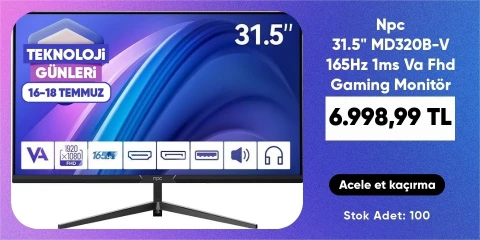 NPC 31.5" 165Hz 1ms Va Fhd Gaming Monitör